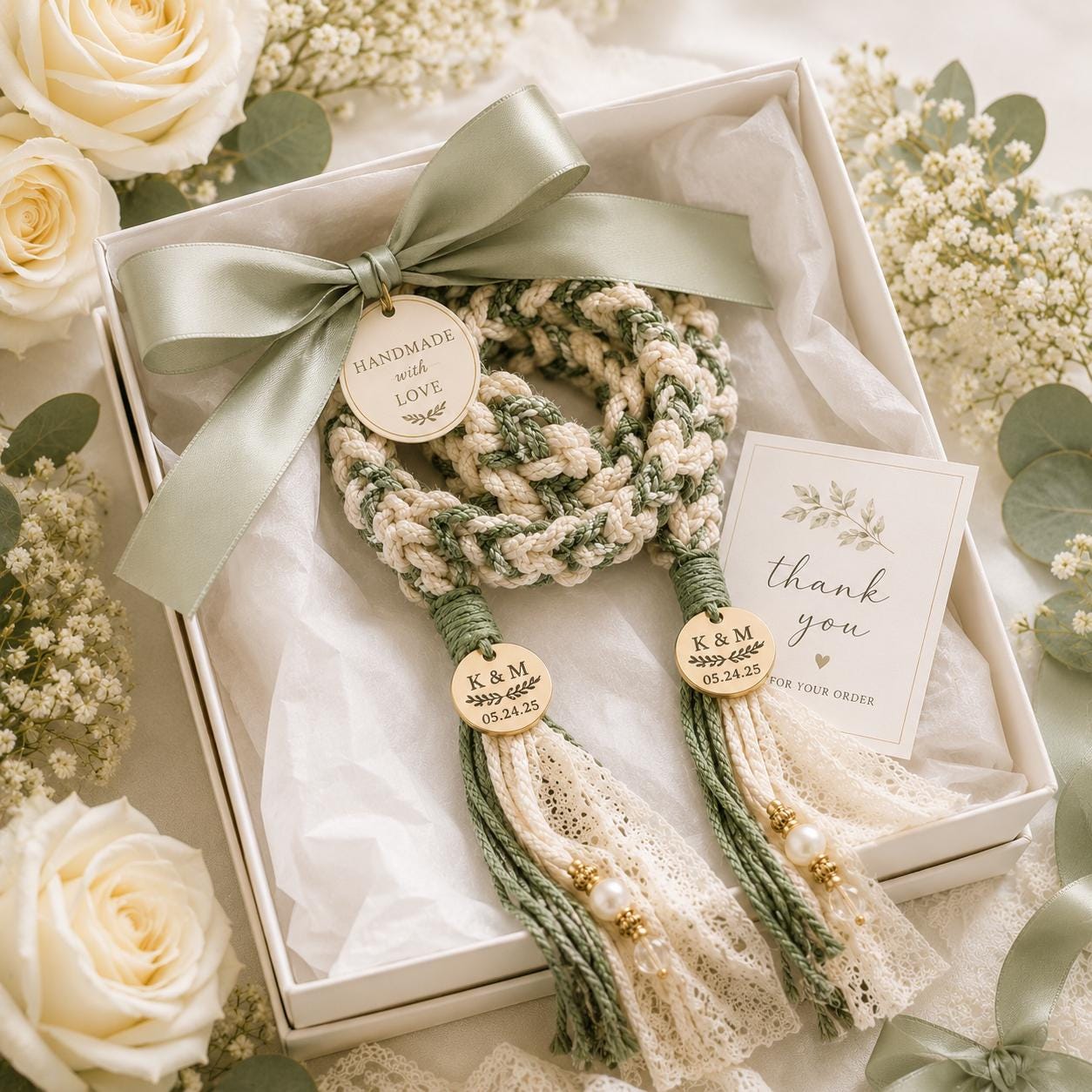 Personalized Woven Handfasting Cord, Celtic Wedding Unity Rope, Tie The Knot Ceremony Keepsake