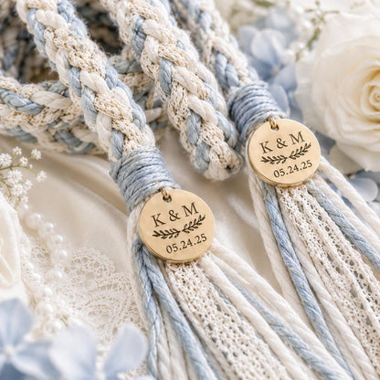 Personalized Woven Handfasting Cord, Celtic Wedding Unity Rope, Tie The Knot Ceremony Keepsake – alternate product view