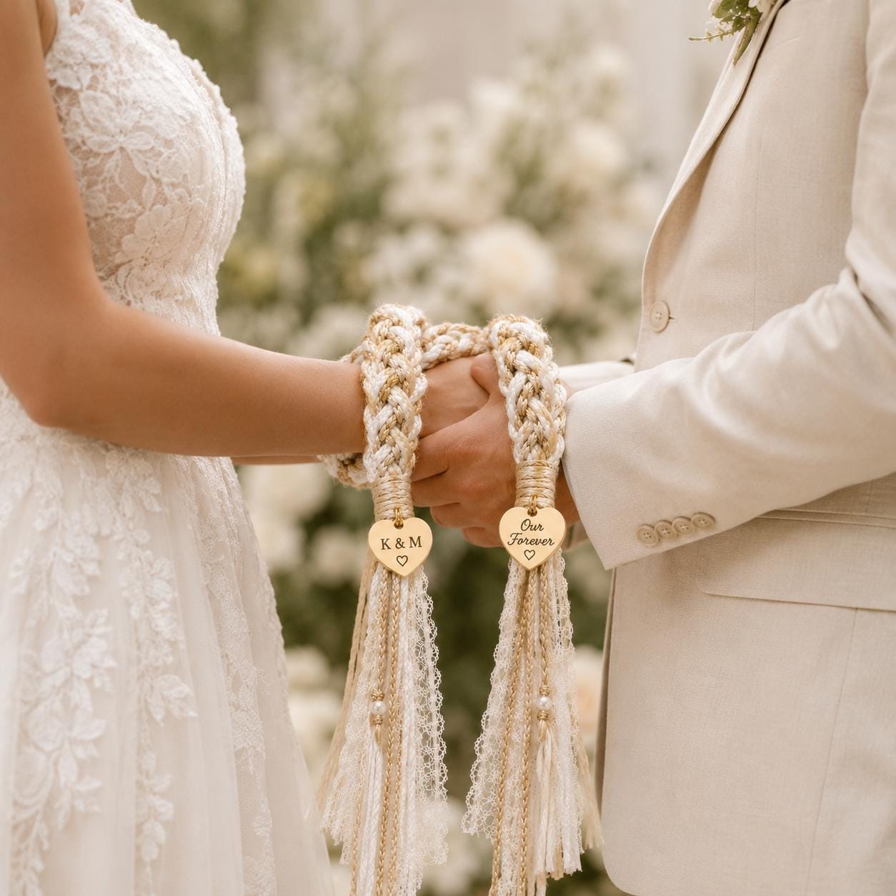 Personalized Woven Handfasting Cord, Celtic Wedding Unity Rope, Tie The Knot Ceremony Keepsake