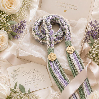 Personalized Woven Handfasting Cord, Celtic Wedding Unity Rope, Tie The Knot Ceremony Keepsake – size and style reference