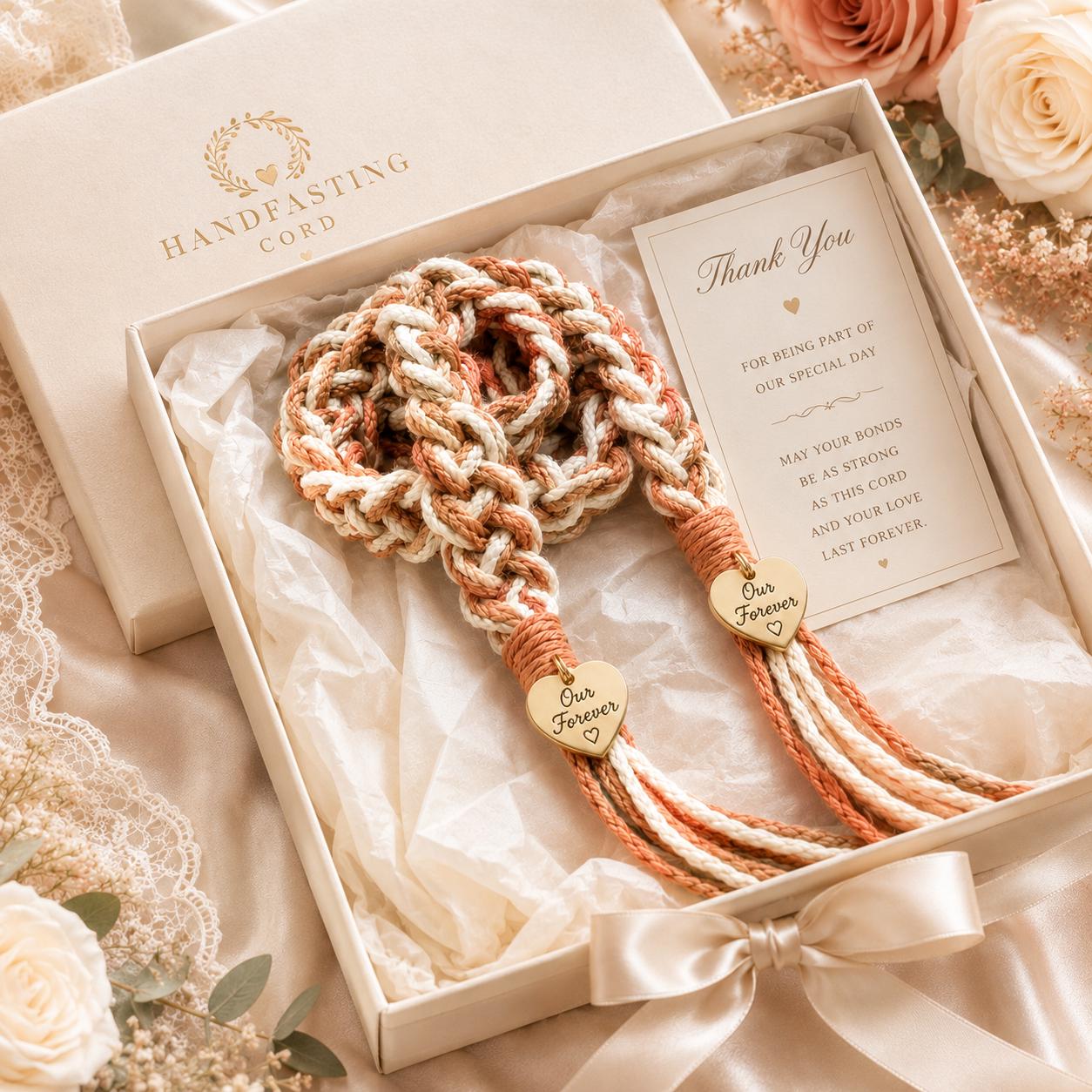 Personalized Woven Handfasting Cord, Celtic Wedding Unity Rope, Tie The Knot Ceremony Keepsake