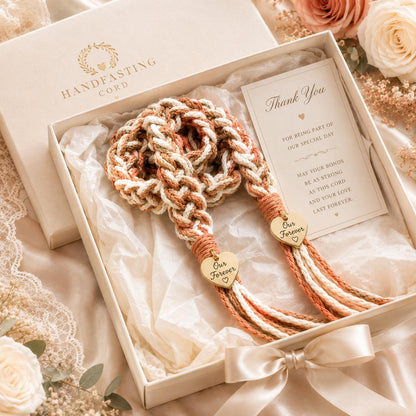 Personalized Woven Handfasting Cord, Celtic Wedding Unity Rope, Tie The Knot Ceremony Keepsake – additional product view