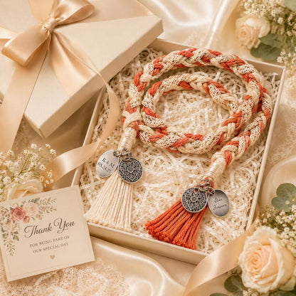 Personalized Woven Handfasting Cord, Celtic Wedding Unity Rope, Tie The Knot Ceremony Keepsake – additional product view