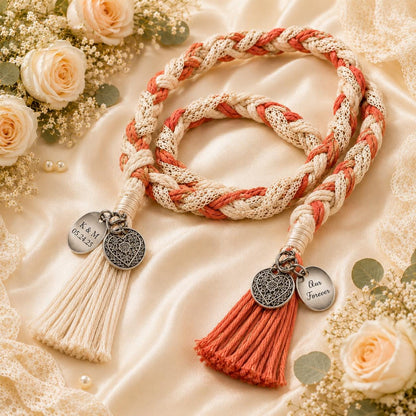 Personalized Woven Handfasting Cord, Celtic Wedding Unity Rope, Tie The Knot Ceremony Keepsake – size and style reference