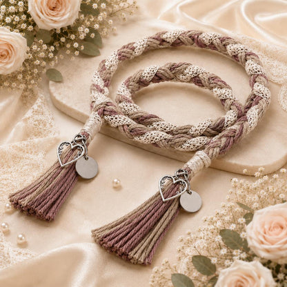 Personalized Woven Handfasting Cord, Celtic Wedding Unity Rope, Tie The Knot Ceremony Keepsake – alternate product view