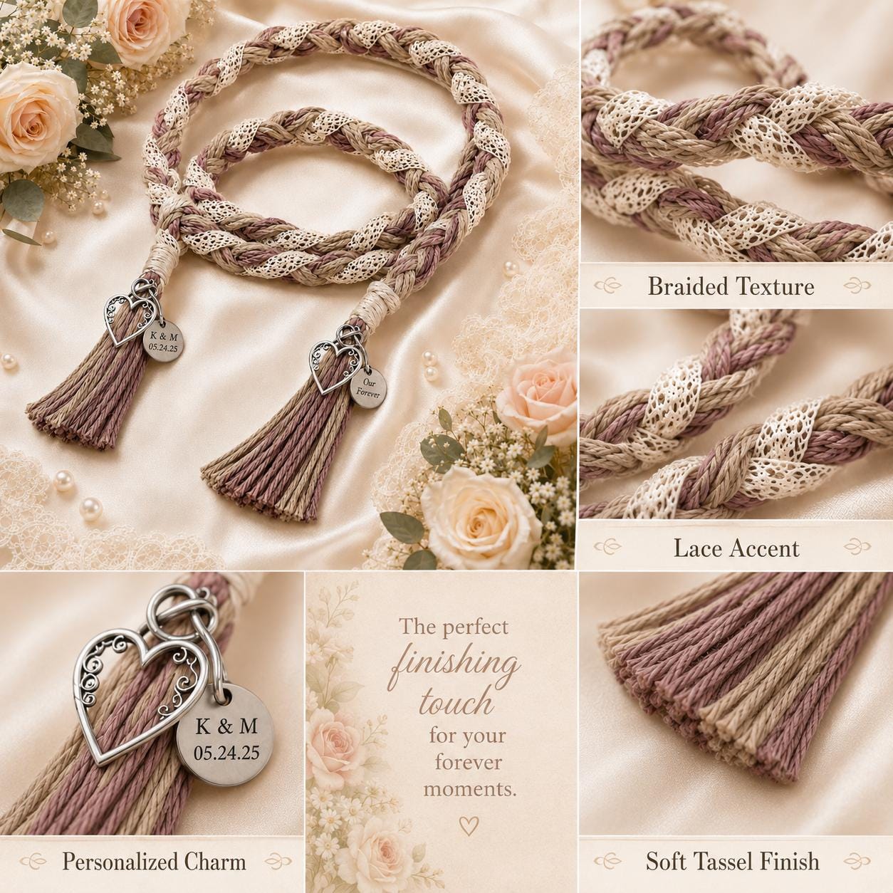 Personalized Woven Handfasting Cord, Celtic Wedding Unity Rope, Tie The Knot Ceremony Keepsake