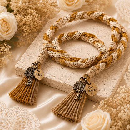Personalized Woven Handfasting Cord, Celtic Wedding Unity Rope, Tie The Knot - personalized wedding handfasting cord main