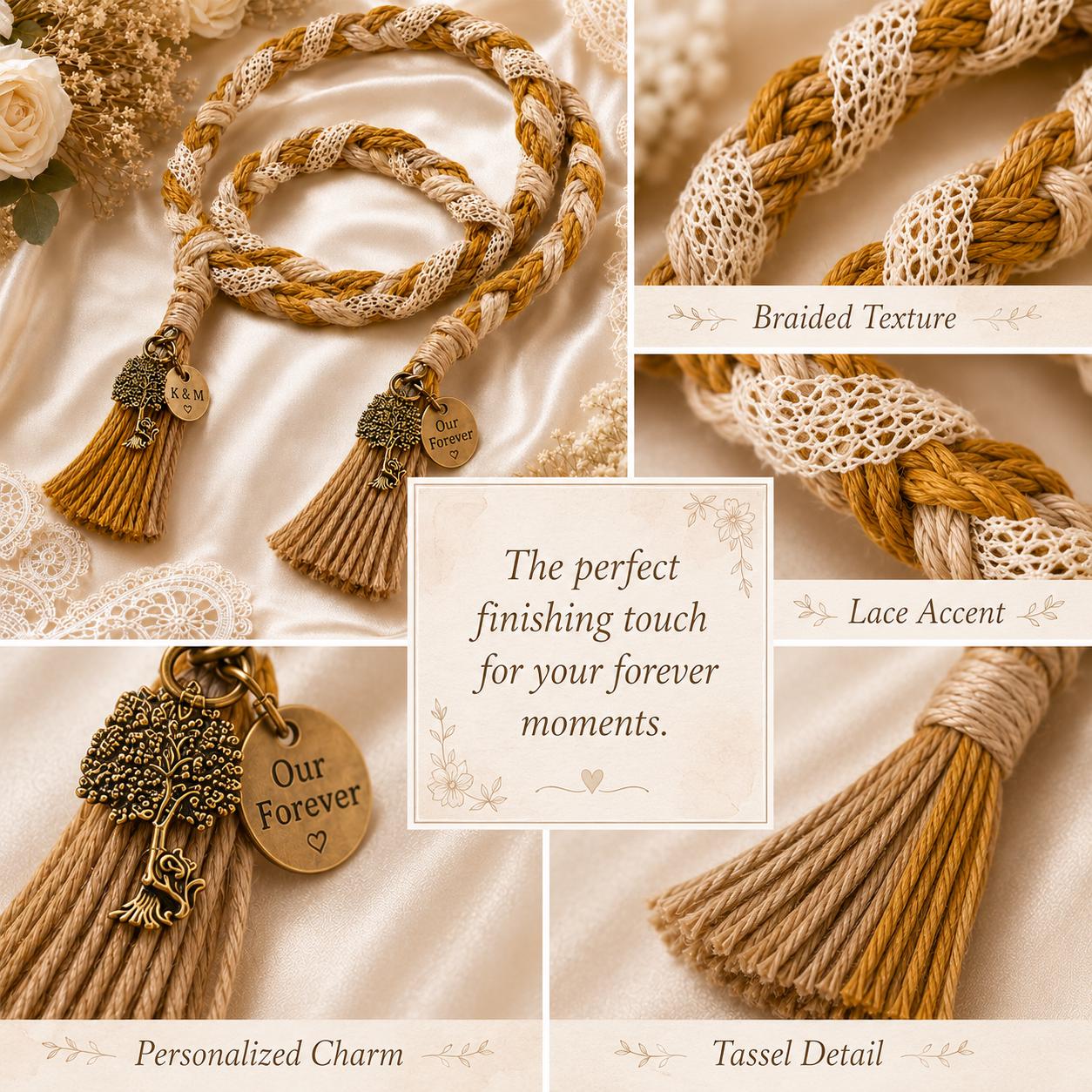 Personalized Woven Handfasting Cord, Celtic Wedding Unity Rope, Tie The Knot Ceremony Keepsake
