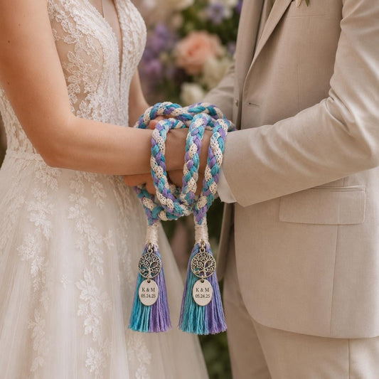 Personalized Woven Handfasting Cord, Celtic Wedding Unity Rope, Tie The Knot Ceremony Keepsake