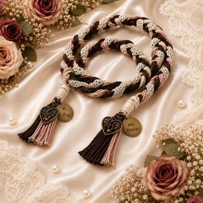 Personalized Woven Handfasting Cord, Celtic Wedding Unity Rope, Tie The Knot - personalized wedding handfasting cord main