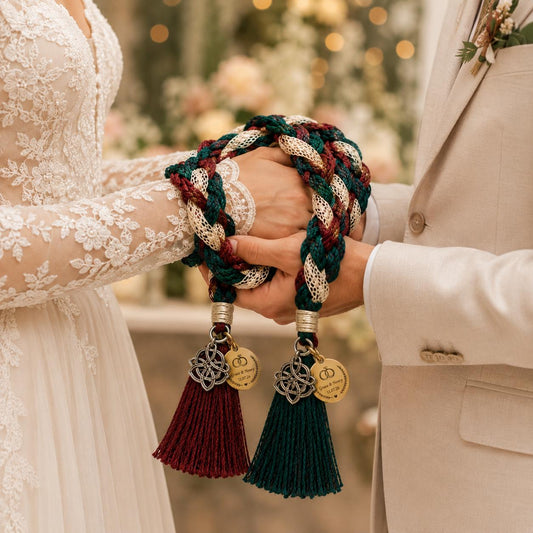 Personalized Woven Handfasting Cord, Celtic Wedding Unity Rope, Tie The Knot Ceremony Keepsake