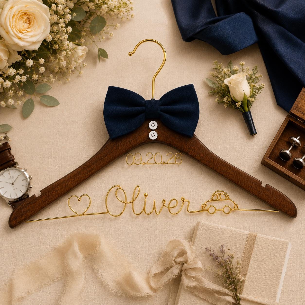 Personalized Groom Suit Hanger with Custom Name - BOYOGO personalized gift