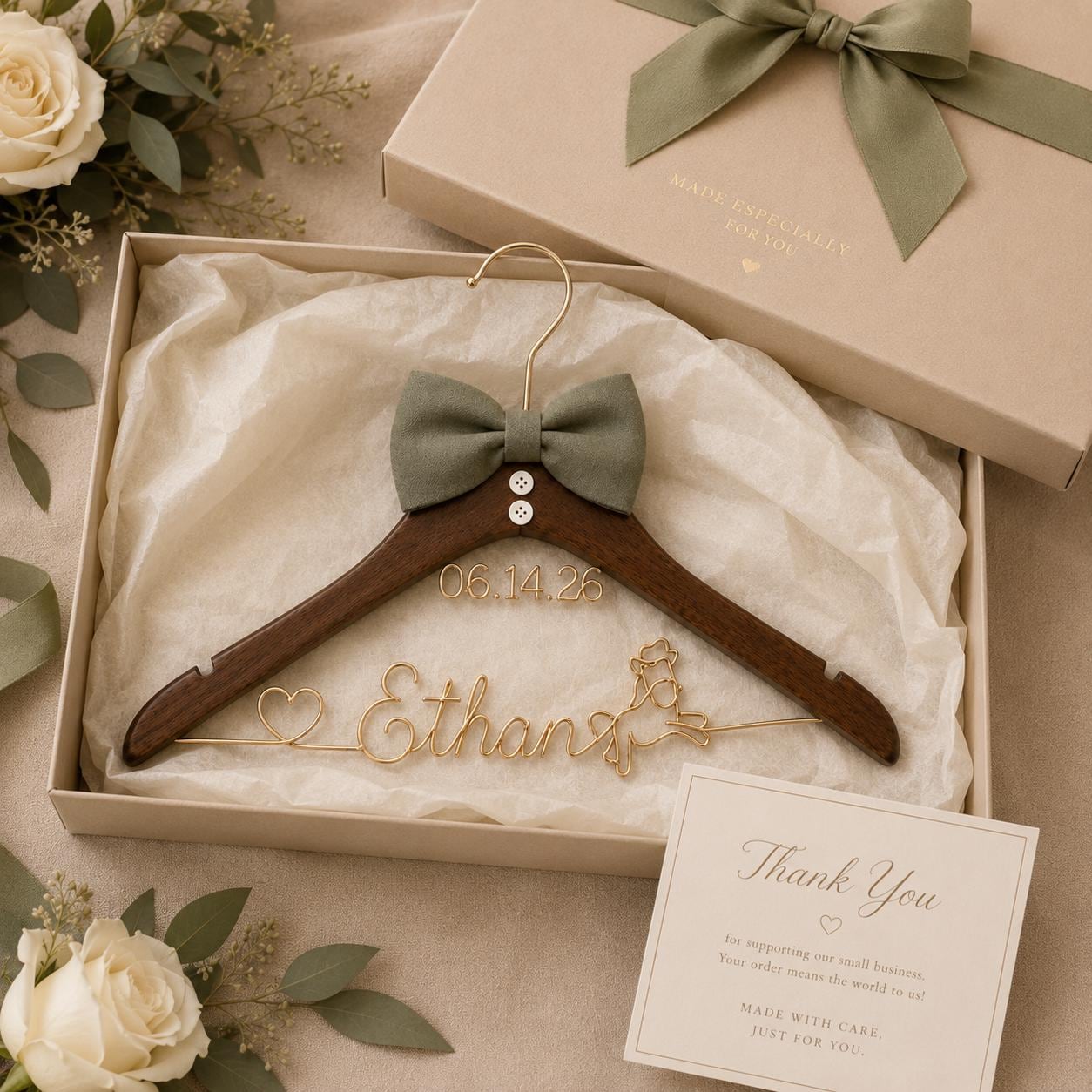 Personalized Groom Suit Hanger with Custom Name - BOYOGO personalized gift