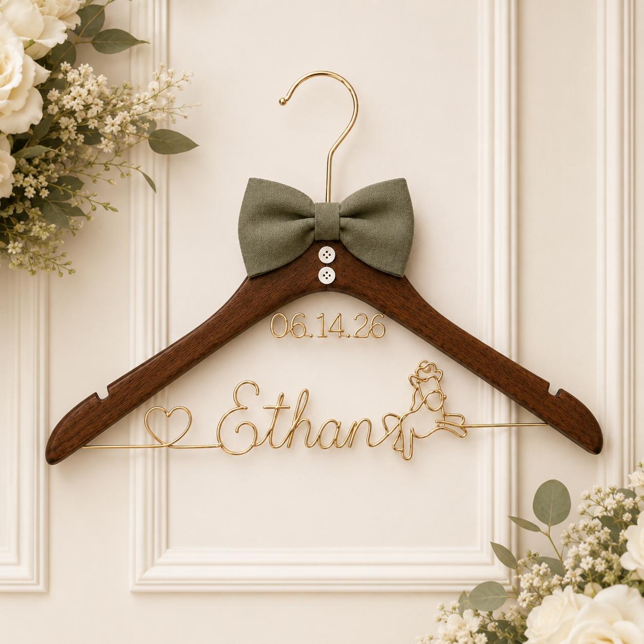 Personalized Groom Suit Hanger with Custom Name - BOYOGO personalized gift