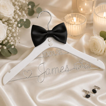 Personalized Groom Suit Hanger with Custom Name – personalization and design detail