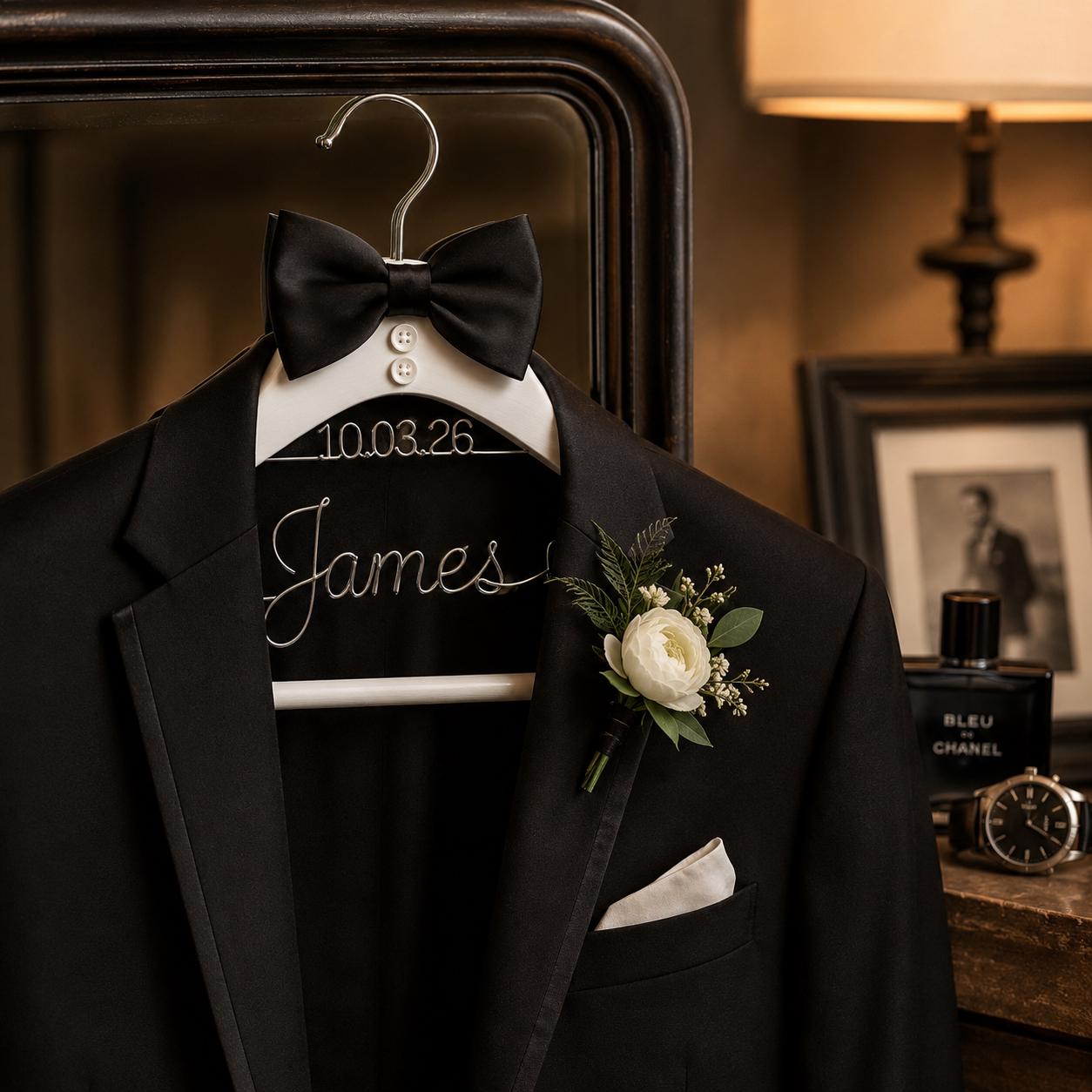 Personalized Groom Suit Hanger with Custom Name - BOYOGO personalized gift