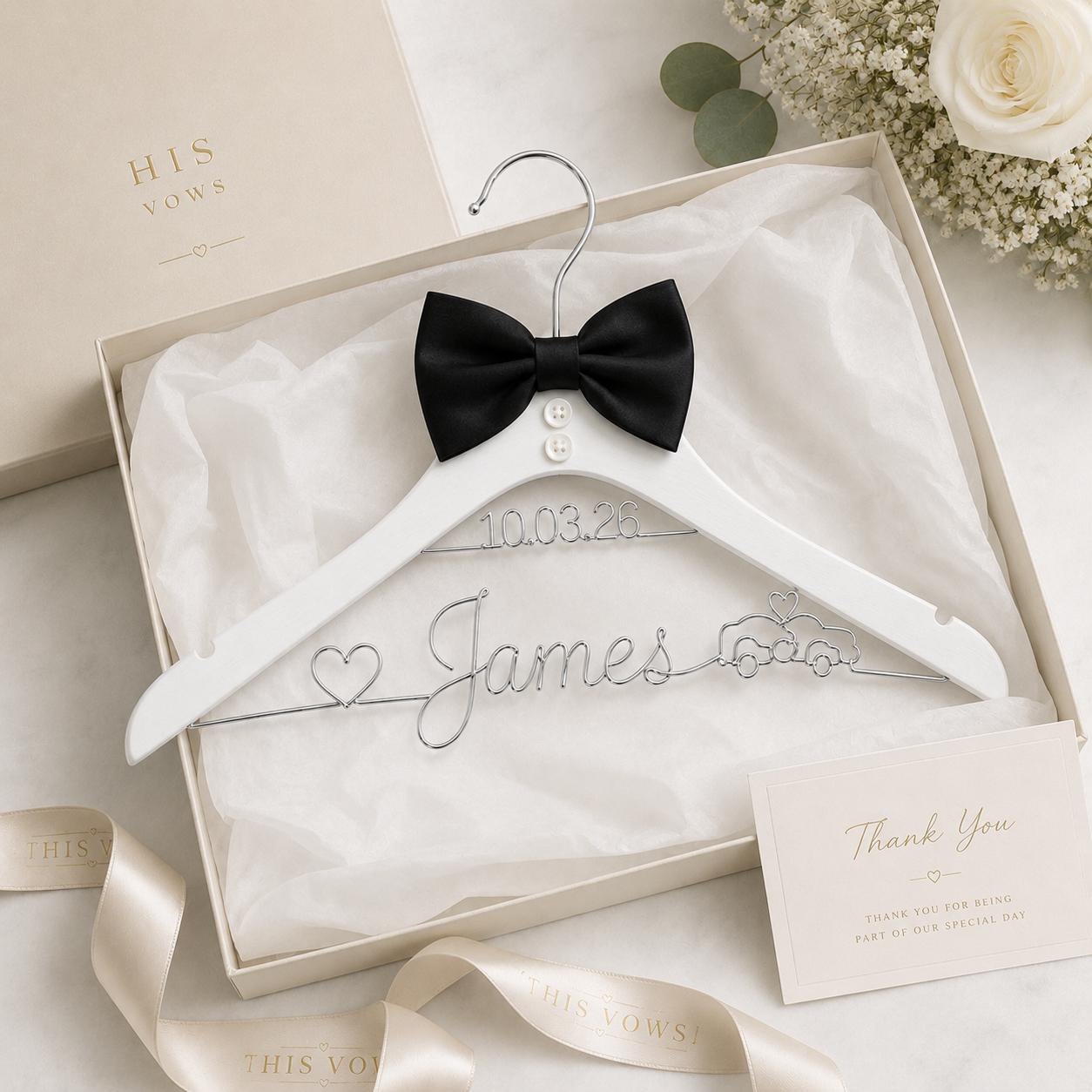 Personalized Groom Suit Hanger with Custom Name - BOYOGO personalized gift