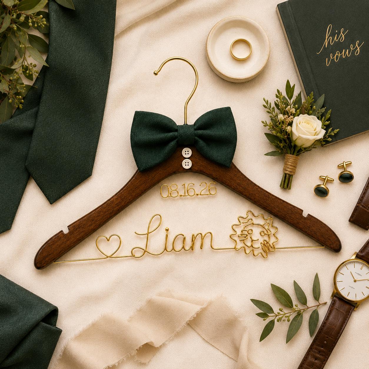 Personalized Groom Suit Hanger with Custom Name - BOYOGO personalized gift