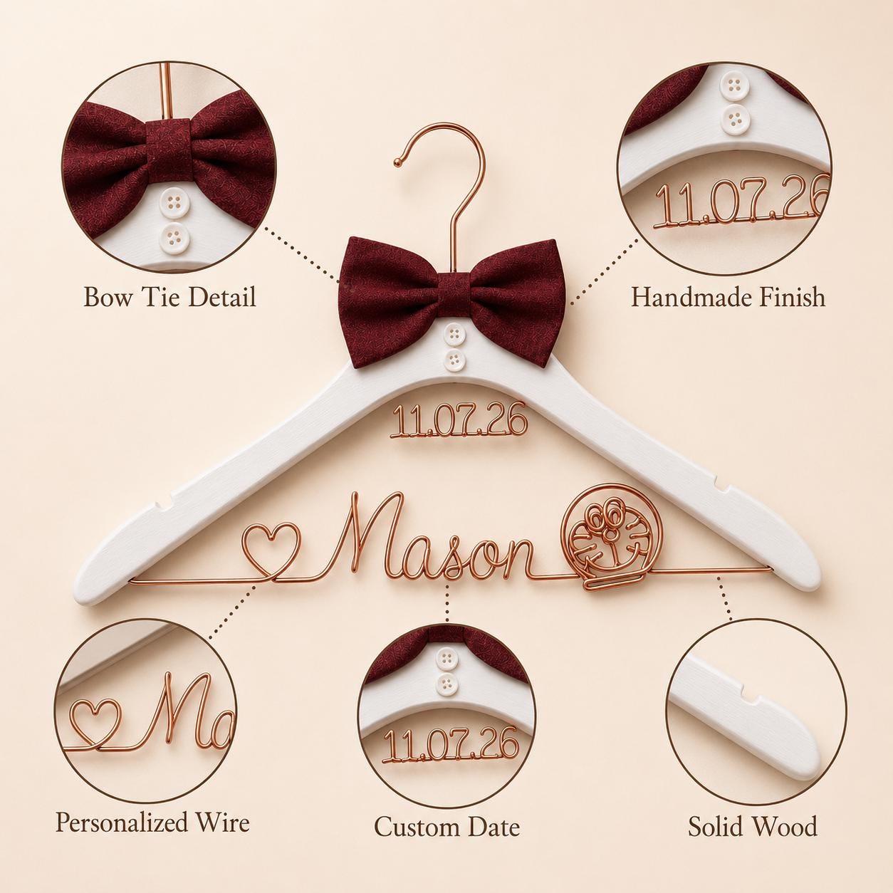 Personalized Groom Suit Hanger with Custom Name - BOYOGO personalized gift