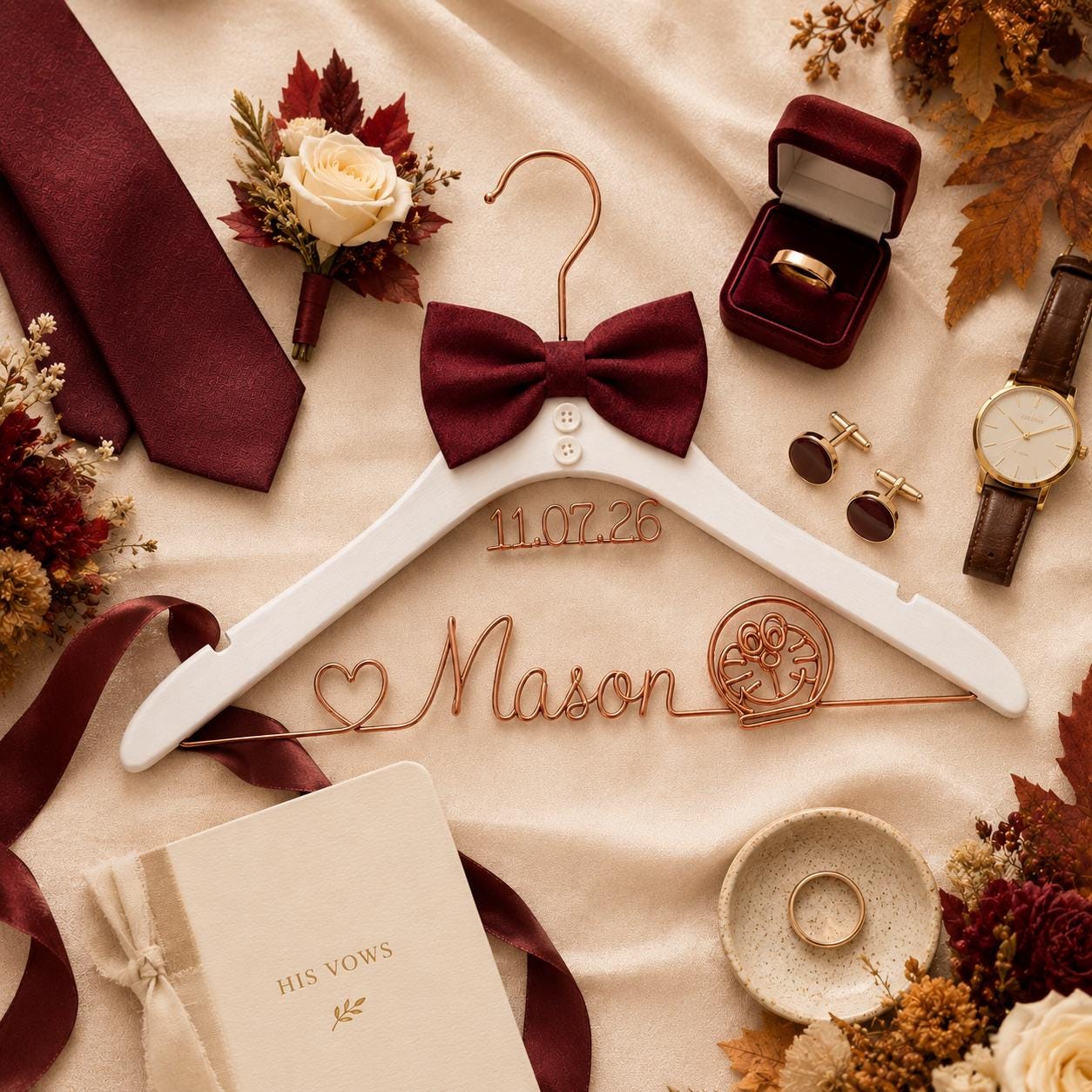 Personalized Groom Suit Hanger with Custom Name - BOYOGO personalized gift main image
