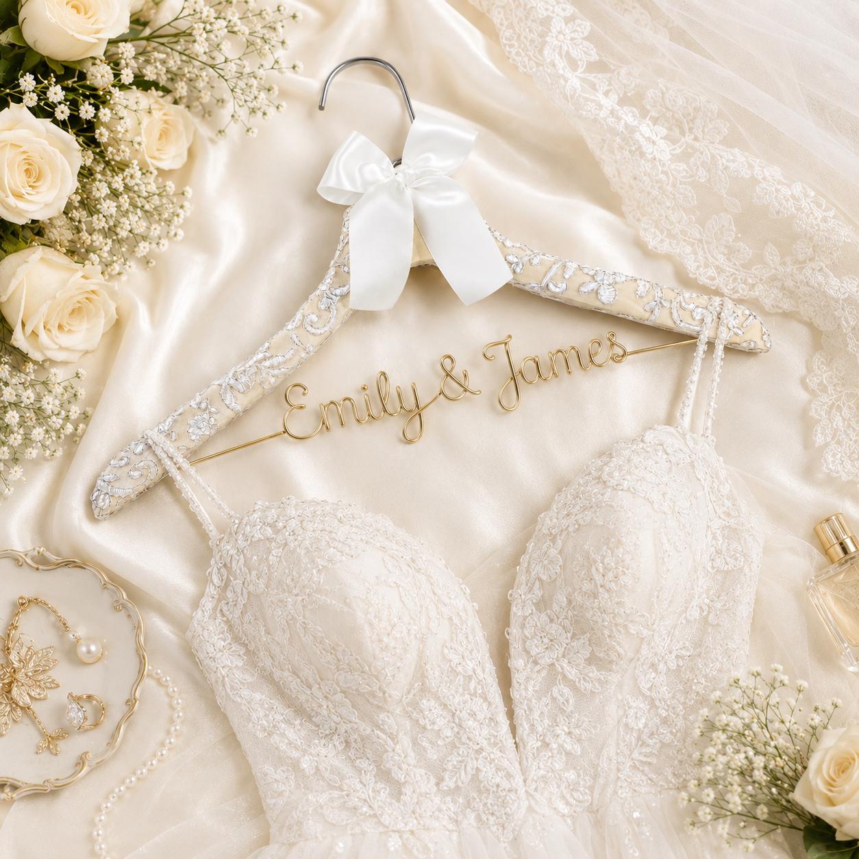 Personalized Bridal Hanger with Wire Name - BOYOGO personalized gift main image