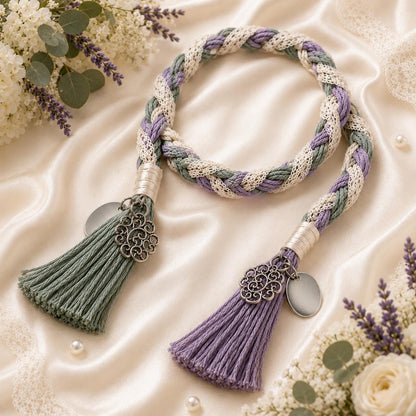 Personalized Woven Handfasting Cord, Celtic Wedding Unity Rope, Tie The Knot Ceremony Keepsake – close-up product detail