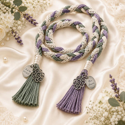 Personalized Woven Handfasting Cord, Celtic Wedding Unity Rope, Tie The Knot Ceremony Keepsake – alternate product view