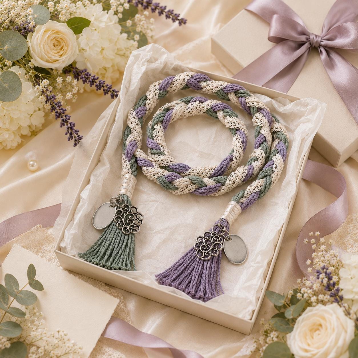 Personalized Woven Handfasting Cord, Celtic Wedding Unity Rope, Tie The Knot Ceremony Keepsake
