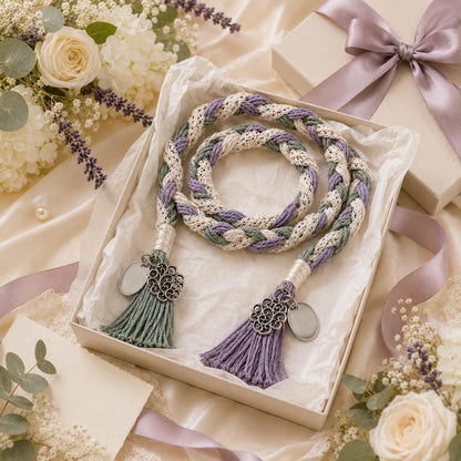 Personalized Woven Handfasting Cord, Celtic Wedding Unity Rope, Tie The Knot Ceremony Keepsake – additional product view