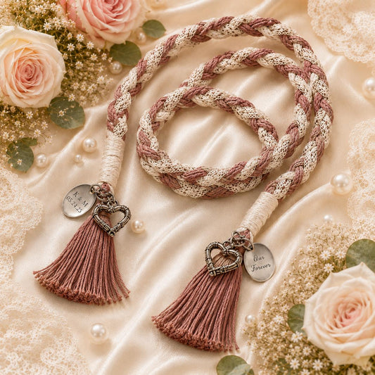 Personalized Woven Handfasting Cord, Celtic Wedding Unity Rope, Tie The Knot Ceremony Keepsake