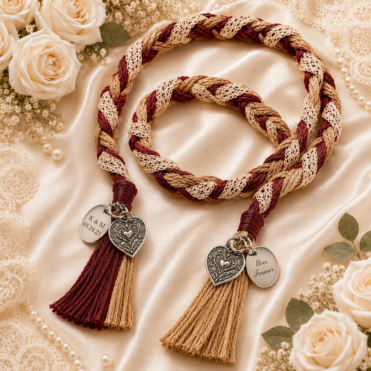 Personalized Woven Handfasting Cord, Celtic Wedding Unity Rope, Tie The Knot Ceremony Keepsake