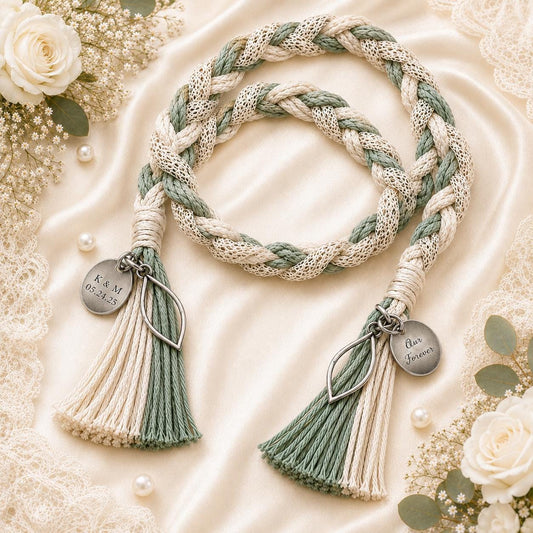 Personalized Woven Handfasting Cord, Celtic Wedding Unity Rope, Tie The Knot Ceremony Keepsake