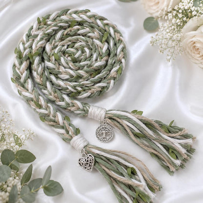 Personalized Handfasting Cord for Wedding Ceremony, Custom Braided Unity Keepsake Wedding Gift – close-up product detail