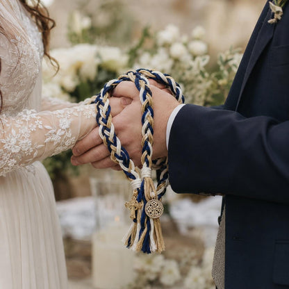 Personalized Handfasting Cord for Wedding Ceremony, Custom Braided Unity Keepsake Wedding Gift – alternate product view