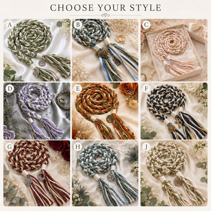 Personalized Handfasting Cord for Wedding Ceremony, Custom Braided Unity Keepsake Wedding Gift – size and style reference