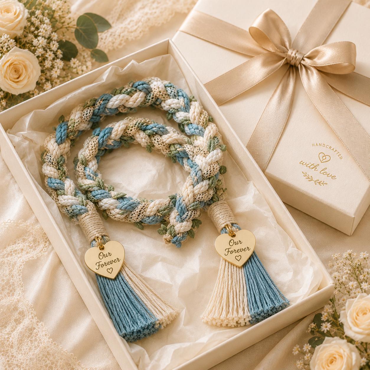 Personalized Woven Handfasting Cord, Celtic Wedding Unity Rope, Tie The Knot Ceremony Keepsake