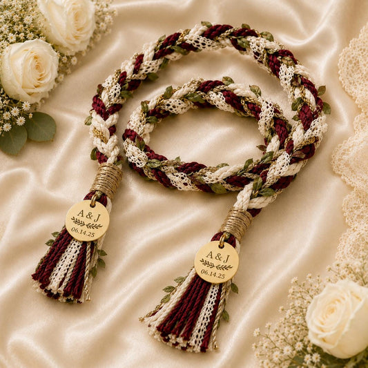 Personalized Woven Handfasting Cord, Celtic Wedding Unity Rope, Tie The Knot Ceremony Keepsake