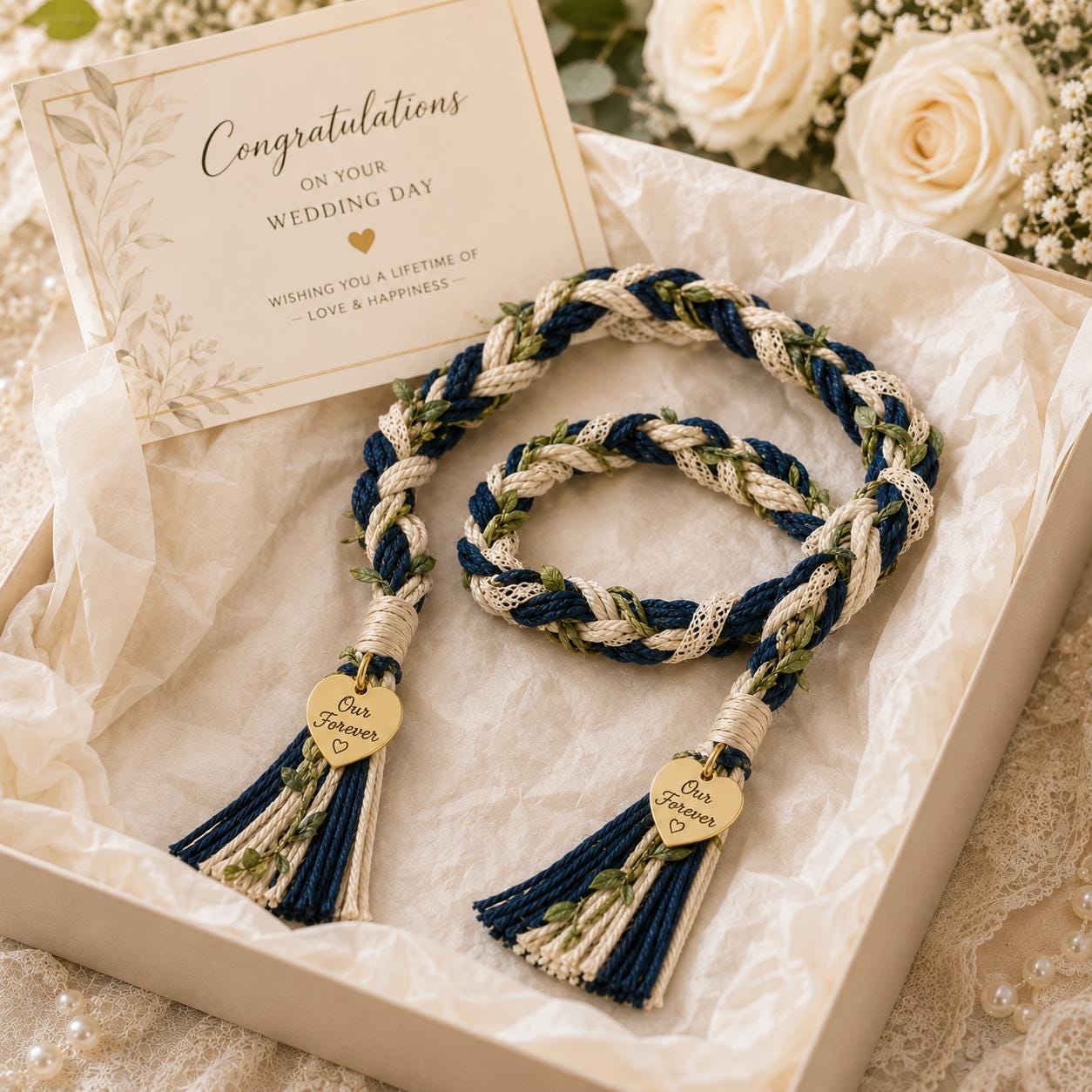 Personalized Woven Handfasting Cord, Celtic Wedding Unity Rope, Tie The Knot Ceremony Keepsake