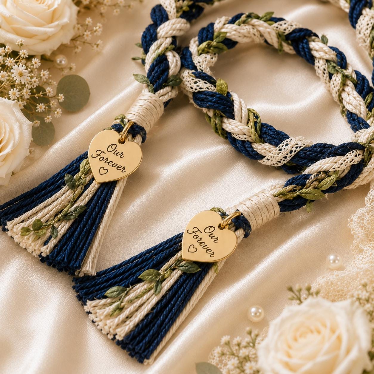 Personalized Woven Handfasting Cord, Celtic Wedding Unity Rope, Tie The Knot Ceremony Keepsake
