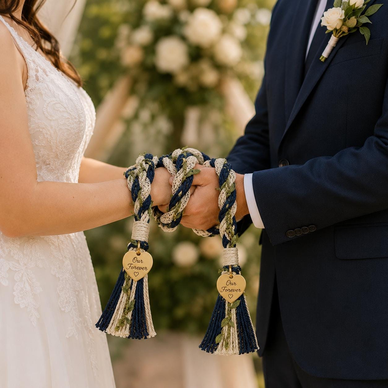 Personalized Woven Handfasting Cord, Celtic Wedding Unity Rope, Tie The Knot Ceremony Keepsake