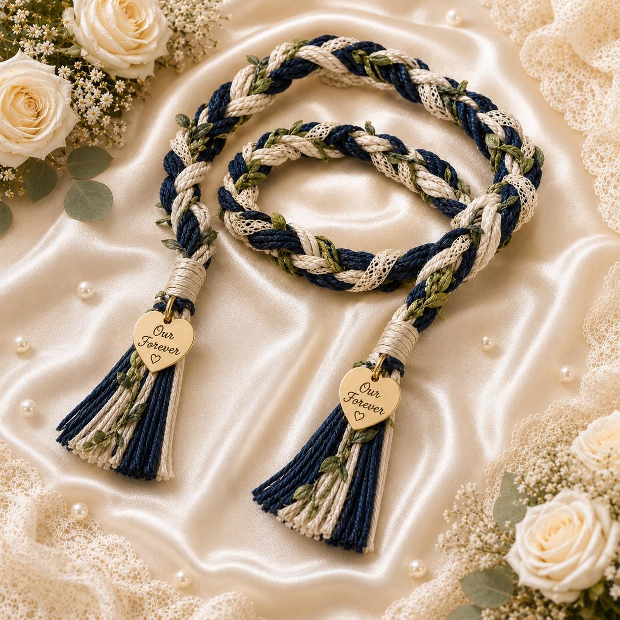 Personalized Woven Handfasting Cord, Celtic Wedding Unity Rope, Tie The Knot Ceremony Keepsake
