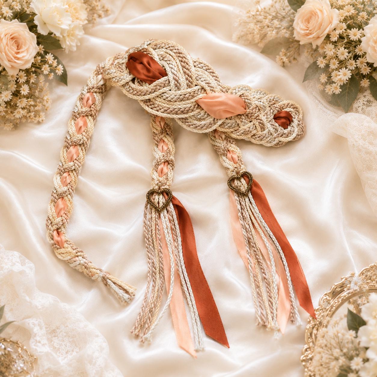 Personalized Woven Handfasting Cord, Celtic Wedding Unity Rope, Tie The Knot Ceremony Keepsake