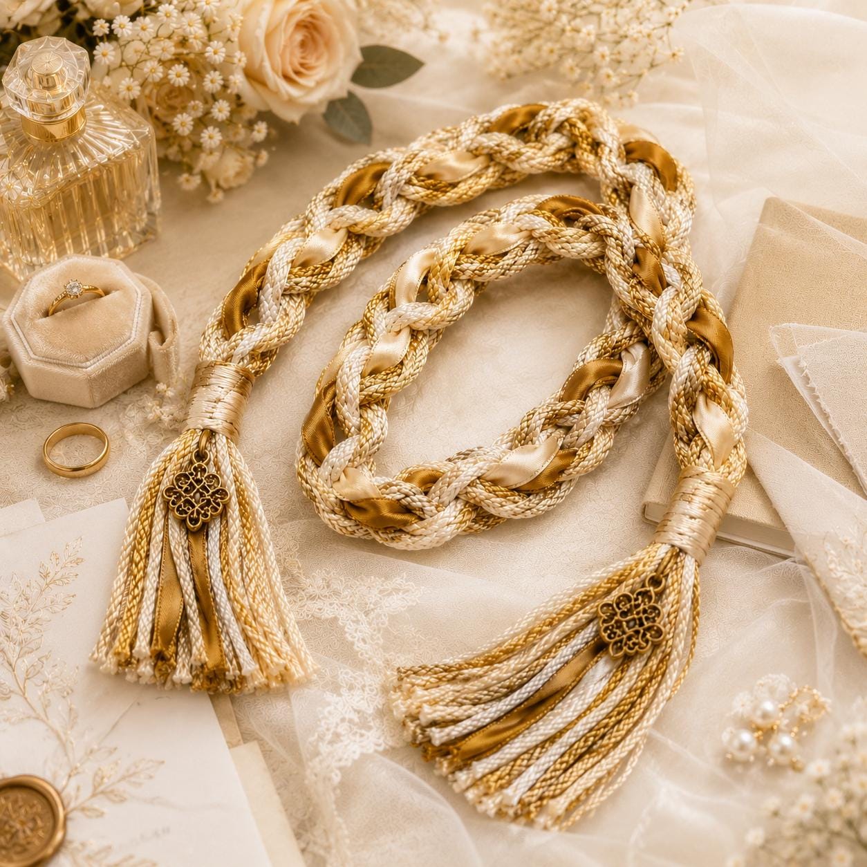 Personalized Woven Handfasting Cord, Celtic Wedding Unity Rope, Tie The Knot Ceremony Keepsake