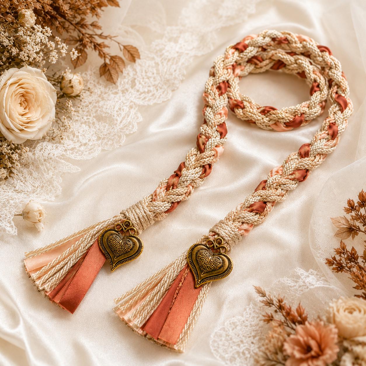 Personalized Woven Handfasting Cord, Celtic Wedding Unity Rope, Tie The Knot Ceremony Keepsake