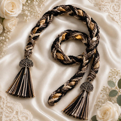 Personalized Woven Handfasting Cord, Celtic Wedding Unity Rope, Tie The Knot Ceremony Keepsake – alternate product view
