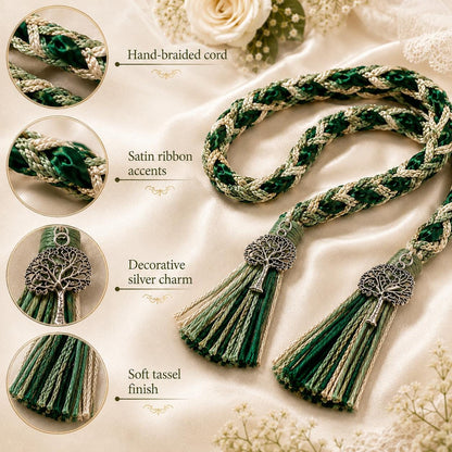 Personalized Woven Handfasting Cord, Celtic Wedding Unity Rope, Tie The Knot Ceremony Keepsake – material and finish detail
