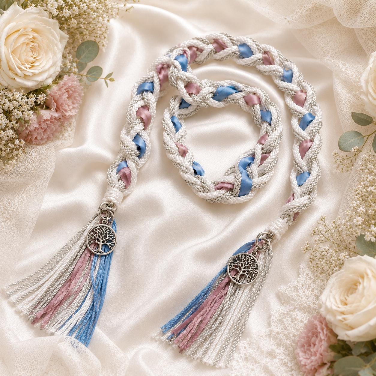Personalized Woven Handfasting Cord, Celtic Wedding Unity Rope, Tie The Knot Ceremony Keepsake