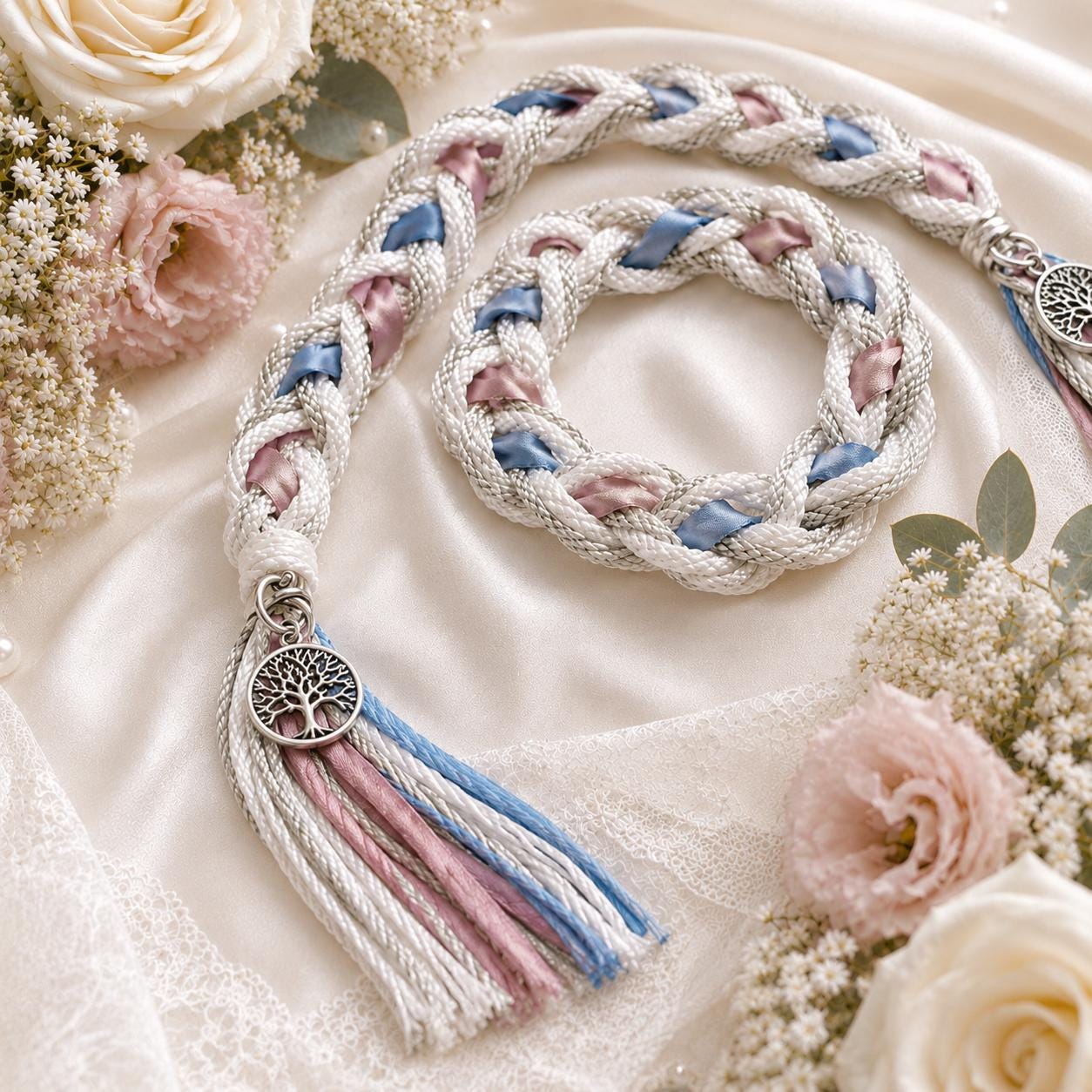 Personalized Woven Handfasting Cord, Celtic Wedding Unity Rope, Tie The Knot Ceremony Keepsake