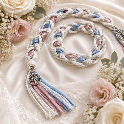 Personalized Woven Handfasting Cord, Celtic Wedding Unity Rope, Tie The Knot Ceremony Keepsake – alternate product view