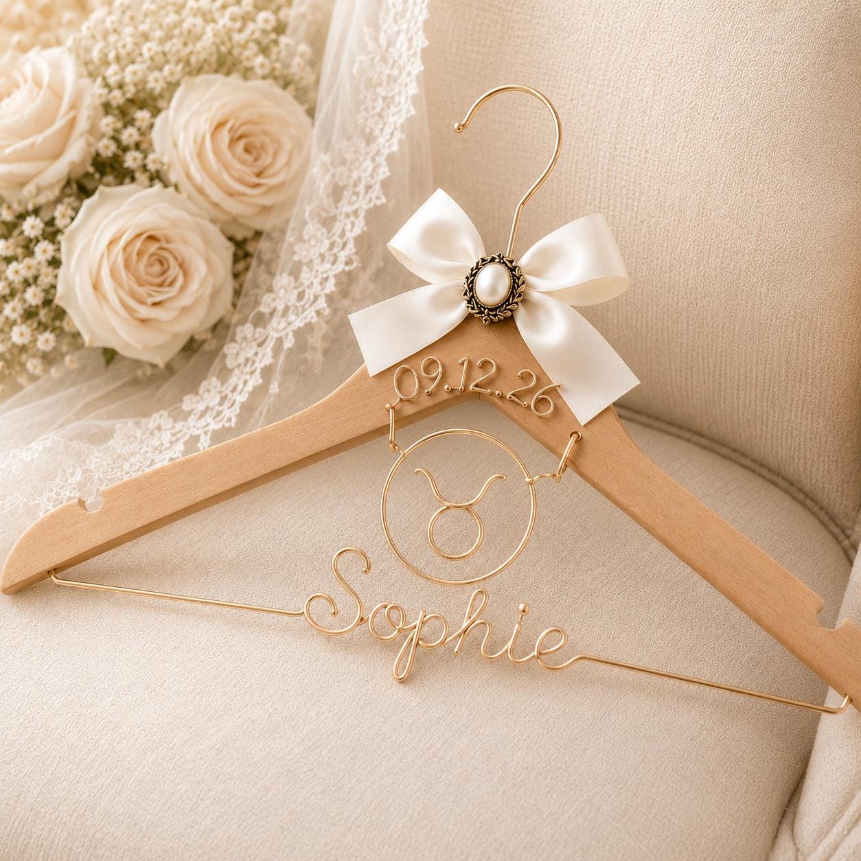 Personalized Zodiac Wedding Hanger - BOYOGO personalized gift